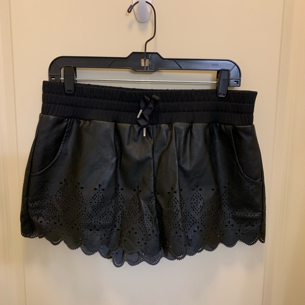 Trending, Hot Black Leather Shorts